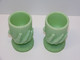 * 2 SUPERBES COQUETIERS PORTES PIQUES Ou Autre OPALINE VERTE PORTIEUX ?  E - Egg Cups