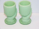 Delcampe - * 2 SUPERBES COQUETIERS PORTES PIQUES Ou Autre OPALINE VERTE PORTIEUX ?  E - Egg Cups