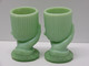 Delcampe - * 2 SUPERBES COQUETIERS PORTES PIQUES Ou Autre OPALINE VERTE PORTIEUX ?  E - Egg Cups