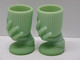 Delcampe - * 2 SUPERBES COQUETIERS PORTES PIQUES Ou Autre OPALINE VERTE PORTIEUX ?  E - Egg Cups