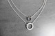 Neuf - Collier Chaîne Double Bijoutier Créateur Italien Ema Piazzi Argenté 2 Cercles En Pendentifs Imitation Diamants - Necklaces/Chains