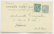 CANADA ENTIER ONE CENT POST CARD + 1C BIG TRACADIE NO 20 1912 TO FRANCE - 1903-1954 Reyes