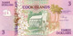 Cook Islands (CI) 3 Dollars ND (1992) UNC Cat No. P-7a / CK107a - Cook Islands