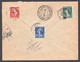 1909 Enveloppe Semeuse 10c Yv 138-E4 Sans Date Recommandée Pour L'Italie - Enveloppes Types Et TSC (avant 1995)