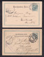 Austria: 2x Stationery Postcard, 1901-1903, Emperor, Cancel Cortina (now Italy) & Prague (now Czech) (traces Of Use) - Storia Postale