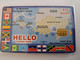 St MAARTEN CHIPCARD HELLO  MAP OF ST MAARTEN (RRRR)  $10   ST MAARTEN   **10716** - Antillen (Niederländische)