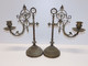 *BELLE PAIRE De BOUGEOIRS BRONZE XIXe Branche Décalée JUS De GRENIER Bougie     E - Candeleros, Candelabros Y Palmatorias