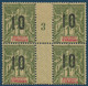 France Colonies Type Groupe Anjouan Bloc De 4 Millésimé 3 N°30A**/* Tres Frais & TTB - Unused Stamps