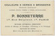 Une Ancienne Carte De Visite - Couleurs Vernis Brosserie - P Bonneterre - Paris - Visiting Cards