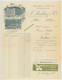 Enveloppe Timbrée + Facture - Manufacture De Cravates - Ballaz - Lyon - 1912 - Textile & Clothing