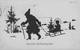 Fantaisie Père Noël Luge Lapin Neige Forêt Sapin Enfant Jésus Très Belle Litho Allemand 1919 - Autres & Non Classés