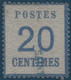 FRANCE Alsace Lorraine Occupation N°6, 20c Bleu Oblitéré Griffe Linéaire De Saint Nicolas Rare ! - Used Stamps