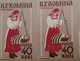 Stamps Errors Romania 1958  # MI 1740-41 B Printed With Errors  Traditional Popular Costume Țară Orașului Area - Errors, Freaks & Oddities (EFO)