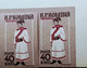 Delcampe - Stamps Errors Romania 1958  # MI 1740-41 B Printed With Errors  Traditional Popular Costume Țară Orașului Area - Plaatfouten En Curiosa