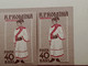 Delcampe - Stamps Errors Romania 1958  # MI 1740-41 B Printed With Errors  Traditional Popular Costume Țară Orașului Area - Plaatfouten En Curiosa