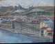 38 GRENOBLE AUTRE VUE DE GRENOBLE PEINT A L'HUILE SUR PANNEAU LE QUAI DE L'ISERE  SIGNE L DEL - Huiles