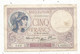 Billet , France, 5 Francs Violet, 26-10-1939, 2 Scans - 5 F 1917-1940 ''Violet''