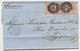 ENGLAND FOUR PENCE BANDE DE 3 LETTRE COVER 46 1865 TO FRANCE - Cartas