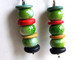 Boucles D'oreilles Fait-main, Résine Marbrée, Perles Bois, Perles Couleur Rasta, Cadeau Original, Cadeau Femme, Achat So - Ohrringe