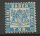 BADEN 1871, 7 Kr. Hell- Bis Mittelgraublau (hellblau) Ungebrauchtes Pra.-Stück - Neufs