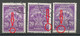 Yugoslavia Error Variety Mi.Porto 104 The 3 Different Constant Plate Flaws Used 1951 - Impuestos