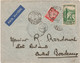 1940 - ENVELOPPE PAR AVION D'ABIDJAN (COTE D'IVOIRE) Pour BORDEAUX Avec TAXE 30 CTS - CACHET CONTROLE POSTAL - Cartas & Documentos