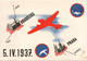 1937 - CARTE POSTALE SABENA BRUXELLES PRAHA -> PREMIERE LIAISON AERIENNE DIRECTE PRAGUE 5-4-1937 - POSTE AERIENNE AVION - Covers & Documents