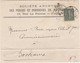 Perforé - Perfin - Semeuse Lignée Perforé SM Sur Lettre De Paris Pour Bordeaux - Lettres & Documents