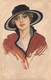 CPA Illustrateur  - Carte Italienne - Portrait De Femme Avec Un Chapeau - Uff. Rev. Stampa Milano 30 4 917 N°664 - Otros & Sin Clasificación