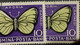 Errors Romanua 1956 MI 1586 Printes With Butterfly Wings Displaced From The Frame, Butterfly Displaced  In Im Butterfly - Plaatfouten En Curiosa