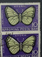 Errors Romanua 1956 MI 1586 Printes With Butterfly Wings Displaced From The Frame, Butterfly Displaced  In Im Butterfly - Abarten Und Kuriositäten