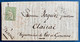 Suisse Lettre N°30a 40c Vert Jaune Papier Moyen (fil Rouge Brun) Obl Dateur De BEX  + Dateur " Suisse Amb Geneve " TTB - Brieven En Documenten