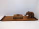 Delcampe - *DECO BUREAU ART DECO BOIS NOYER BOITE A CIGARETTES CIGARES ELEPHANT CADEAU  E - Art Nouveau / Art Deco