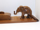 Delcampe - *DECO BUREAU ART DECO BOIS NOYER BOITE A CIGARETTES CIGARES ELEPHANT CADEAU  E - Art Nouveau / Art Deco