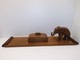 Delcampe - *DECO BUREAU ART DECO BOIS NOYER BOITE A CIGARETTES CIGARES ELEPHANT CADEAU  E - Art Nouveau / Art Deco