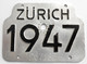 Velonummer Zürich ZH 47 - Plaques D'immatriculation