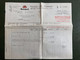 LETTRE TP PAIX 50c Perforé VOC OBL.MEC.18 XI 37 LYON PREFure RHONE (69) VACUUM OIL COMPANY + 3 FACTURES - Covers & Documents