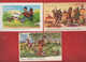 5 Cartes - Chasse, Chasses , Chasseurs , Chasseur ( 4 Cartes Illustrateur BOZZ ) Chien , Lapin , Sanglier - Chasse