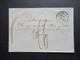 Italien 1850 Faltbrief Ohne Inhalt Torino - Lyon Roter K2 Sard. Pont - De - B. Bartaxe 16 - 1. ...-1850 Prephilately