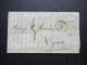 Italien 1855 Faltbrief Mit Inhalt Torino - Lyon Roter K2 Sard. 3 Pont De Beauvoisin Bartaxe - 1. ...-1850 Prephilately