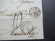 Faltbrief Mit Inhalt 1853 Stempel K1 Milano Und Taxstempel Chiffre 10 / Schwarzer K2 Autr. 2 Briancon 2 Nach Marseille - 1. ...-1850 Vorphilatelie