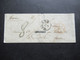 Kleiner Umschlag 1859 Stempel K1 Milano Und Taxstempel Chiffre 8 / Roter K2 Autriche 2 Culoz 2 Nach Paris Par Dole - ...-1850 Préphilatélie