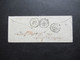 Kleiner Umschlag 1859 Stempel K1 Milano Und Taxstempel Chiffre 8 / Roter K2 Autriche 2 Culoz 2 Nach Paris Par Dole - ...-1850 Voorfilatelie