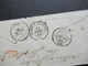 Delcampe - Kleiner Umschlag 1859 Stempel K1 Milano Und Taxstempel Chiffre 8 / Roter K2 Autriche 2 Culoz 2 Nach Paris Par Dole - 1. ...-1850 Prephilately