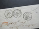 Delcampe - Kleiner Umschlag 1859 Stempel K1 Milano Und Taxstempel Chiffre 8 / Roter K2 Autriche 2 Culoz 2 Nach Paris Par Dole - ...-1850 Préphilatélie