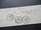 Delcampe - Kleiner Umschlag 1859 Stempel K1 Milano Und Taxstempel Chiffre 8 / Roter K2 Autriche 2 Culoz 2 Nach Paris Par Dole - 1. ...-1850 Vorphilatelie