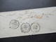Delcampe - Kleiner Umschlag 1859 Stempel K1 Milano Und Taxstempel Chiffre 8 / Roter K2 Autriche 2 Culoz 2 Nach Paris Par Dole - 1. ...-1850 Prephilately