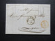 Faltbrief Mit Inhalt 1854 Stempel K1 Milano Und Taxstempel Chiffre 10 / Roter K2 Autr. 2  Pt. De Beauvoisin 2 Nach Lyon - ...-1850 Voorfilatelie