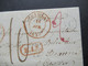 Belgien 1846 Faltbrief Mit Inhalt Rote Stempel K2 Tournay / Belgique Lille / R.4.R / Rayon Und 2x Bartaxe Davon 1x Rot - 1830-1849 (Independent Belgium)