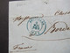 Belgien 1853 Faltbrief Mit Inhalt Blauer Stempel K2 Bruxelles Und Roter K2 Belg. 5 VALnes 5 über Paris Nach Bordeaux - 1849-1865 Medallions (Other)